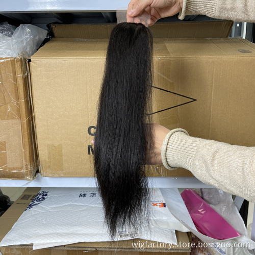 Cuticle Aligned Hair lace closures,bone straight hair with closure,silk base 2x6 closure
